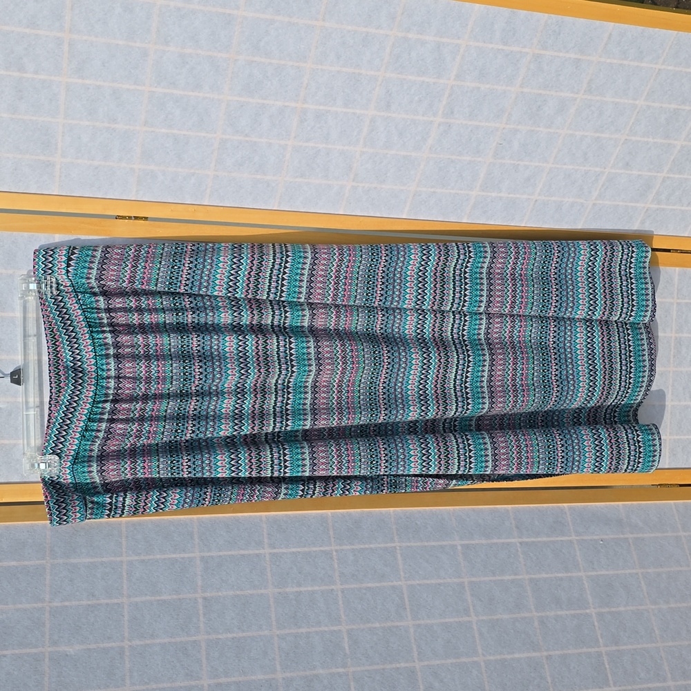 Womens Multi Color Pattern Lane Bryant Long Skirt Stretchy Waist Size 18/20 - Picture 6 of 8